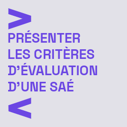 Presenter les criteres d'evaluation d'une SAE